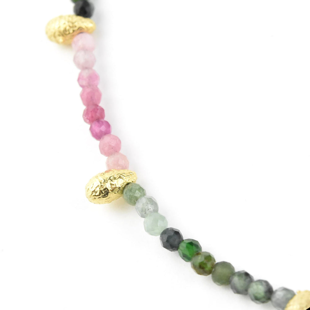 Tourmaline Necklace with Gold Plated Accents - Goldmakers Fine Jewelry