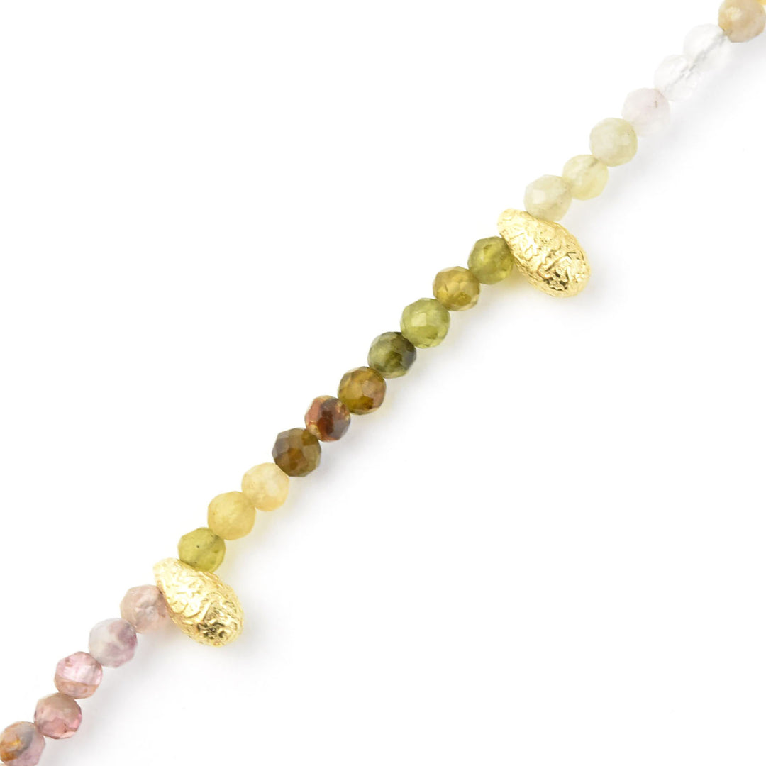 Tourmaline Necklace with Gold Plated Accents - Goldmakers Fine Jewelry