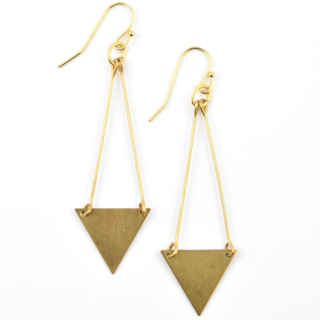 Triangle Drop Earrings - Goldmakers Fine Jewelry