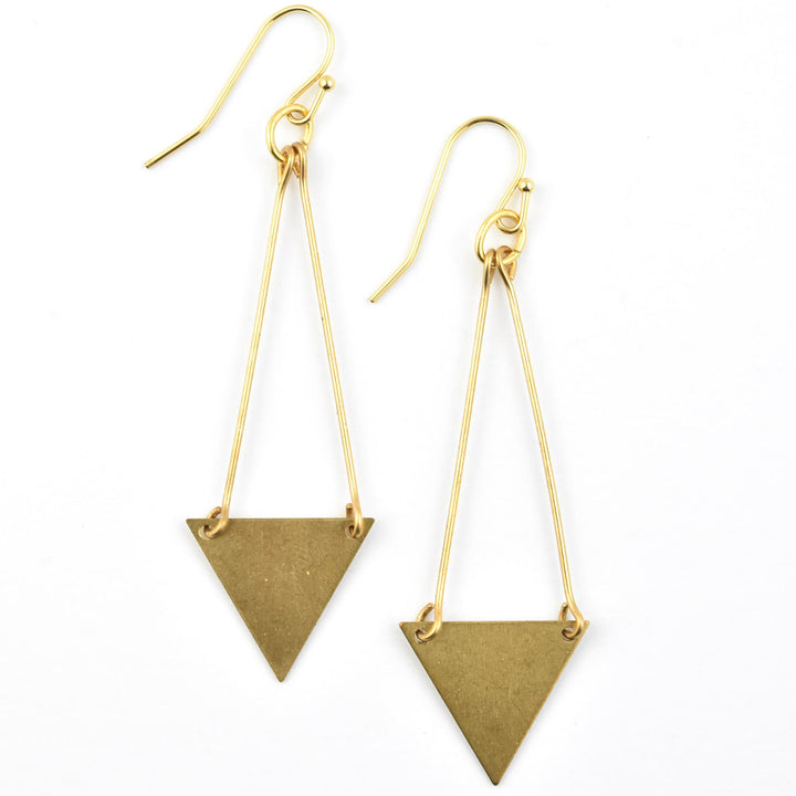 Triangle Drop Earrings - Goldmakers Fine Jewelry