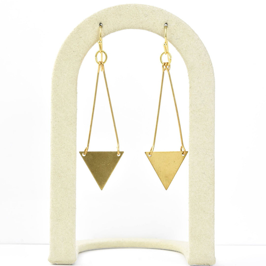 Triangle Drop Earrings - Goldmakers Fine Jewelry