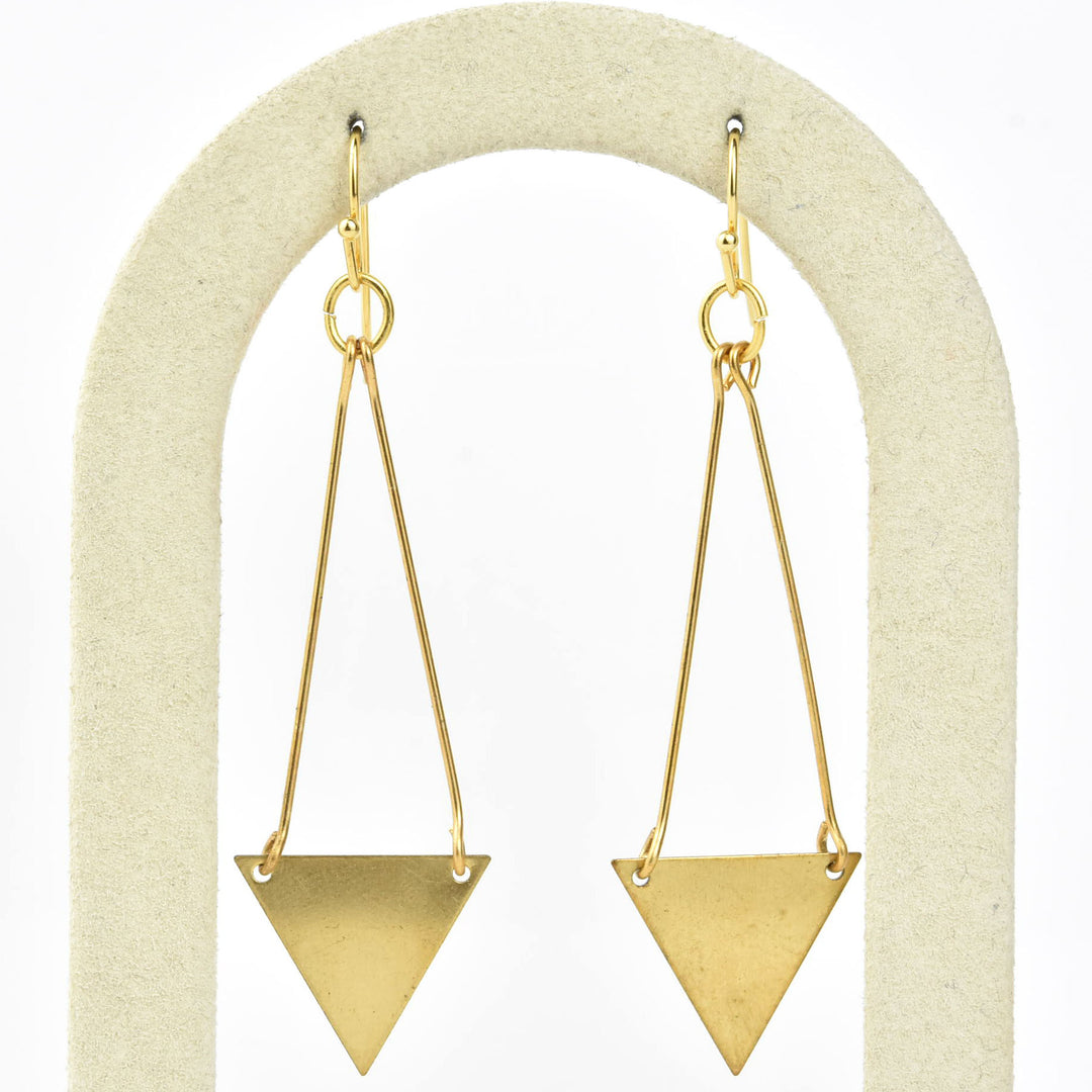 Triangle Drop Earrings - Goldmakers Fine Jewelry