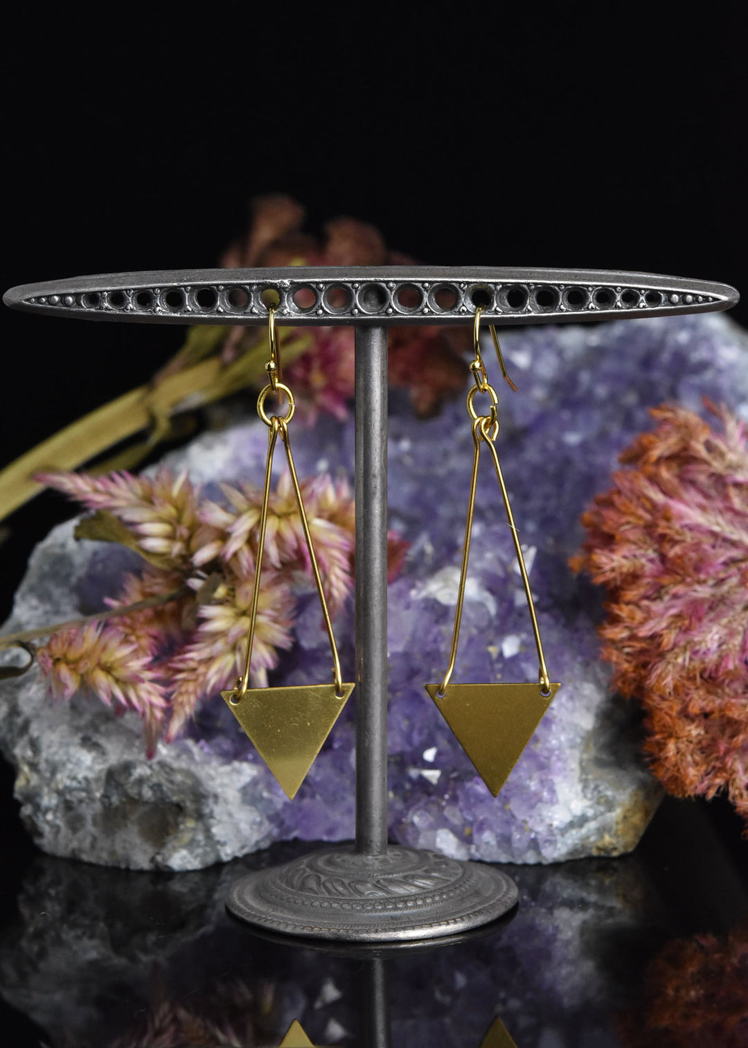 Triangle Drop Earrings - Goldmakers Fine Jewelry