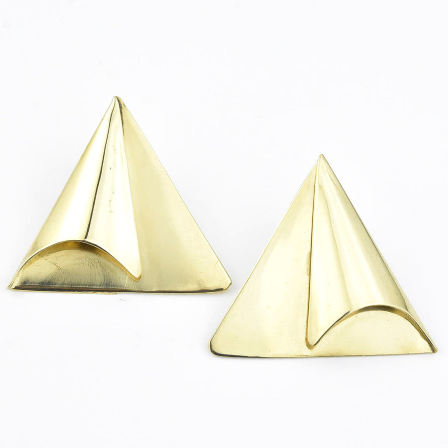 Triangle Fold Earrings - Goldmakers Fine Jewelry