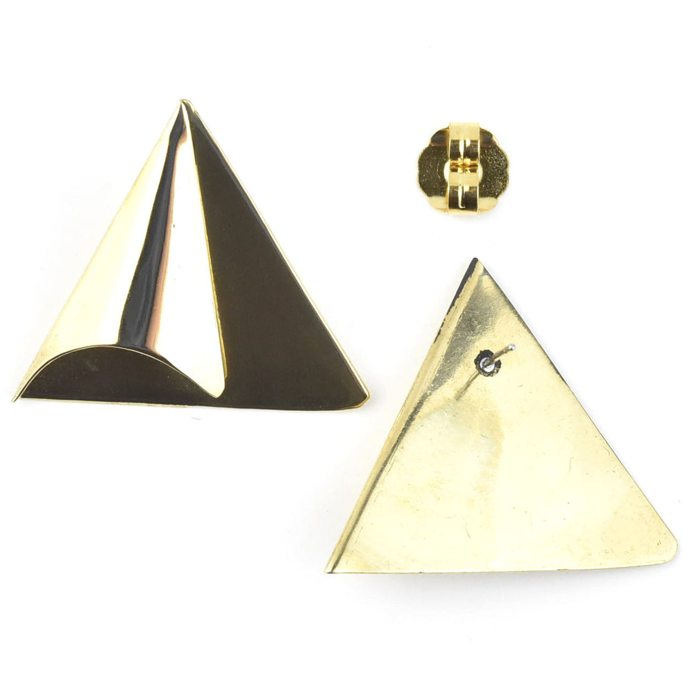 Triangle Fold Earrings - Goldmakers Fine Jewelry