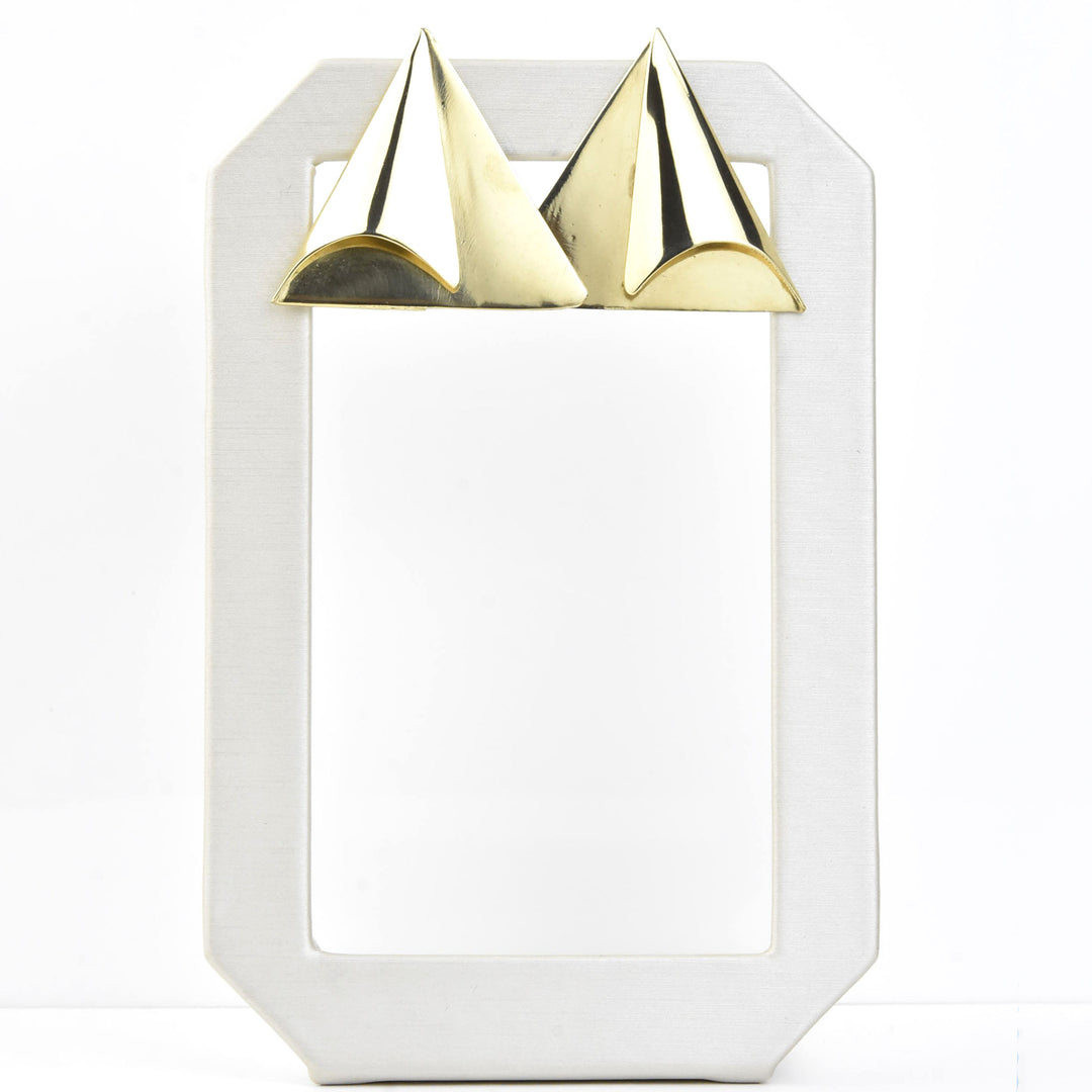 Triangle Fold Earrings - Goldmakers Fine Jewelry