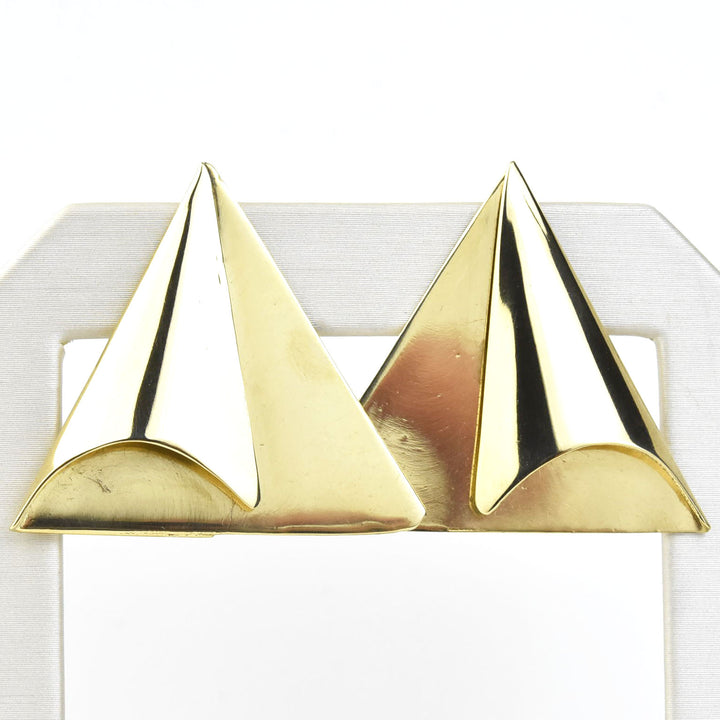 Triangle Fold Earrings - Goldmakers Fine Jewelry