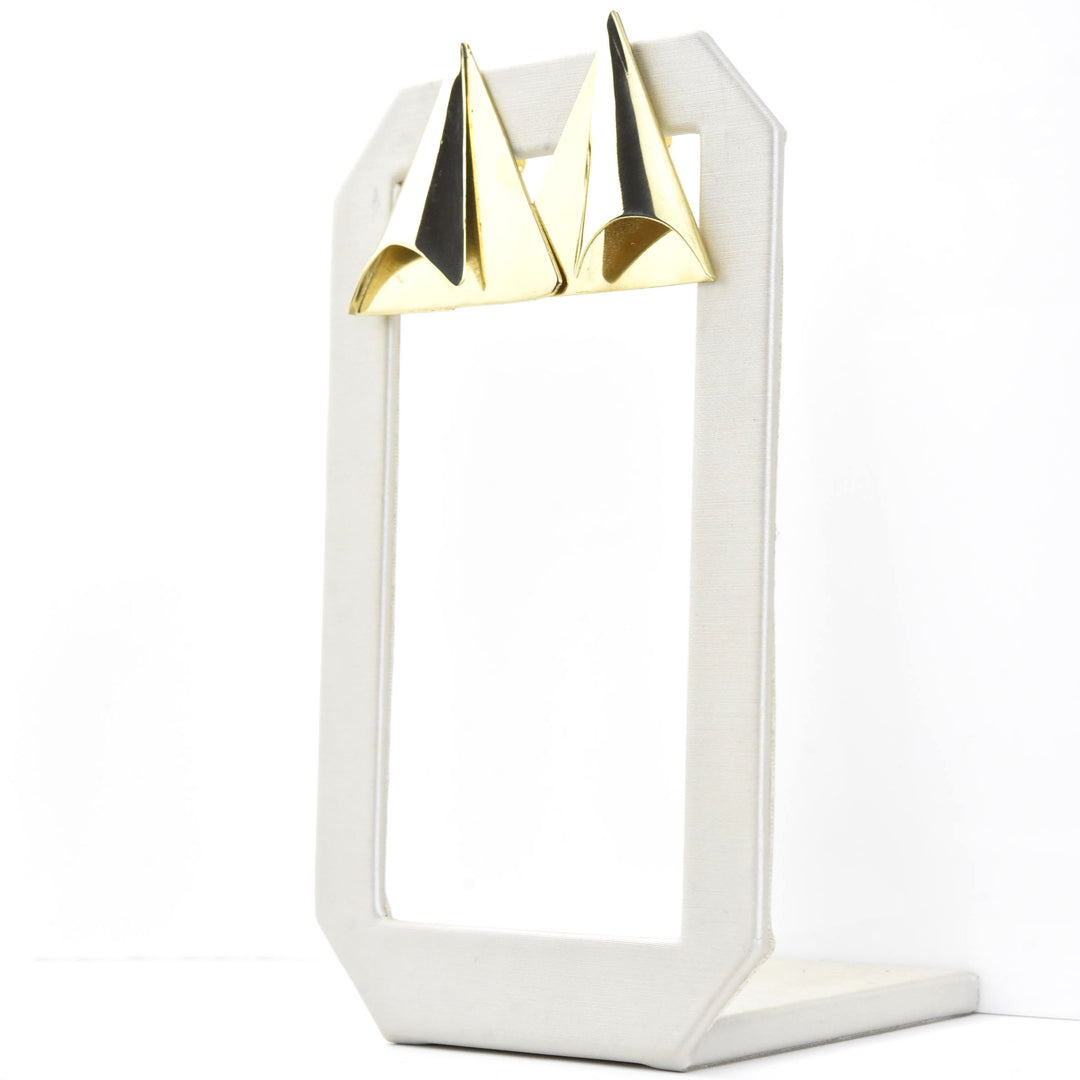 Triangle Fold Earrings - Goldmakers Fine Jewelry