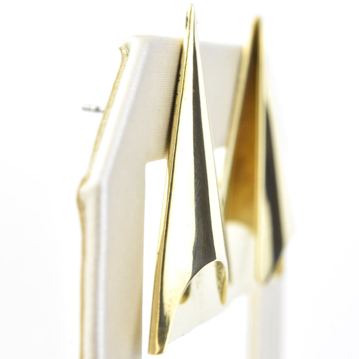 Triangle Fold Earrings - Goldmakers Fine Jewelry
