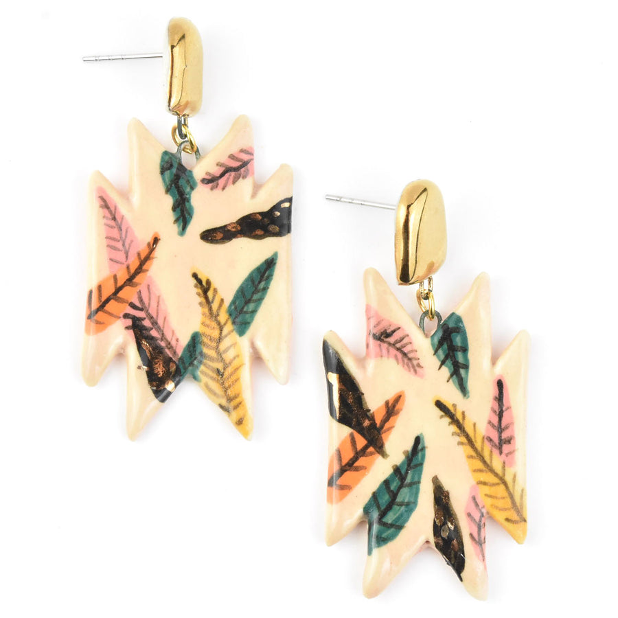 Tropical Jungle Geometric Earrings - Goldmakers Fine Jewelry
