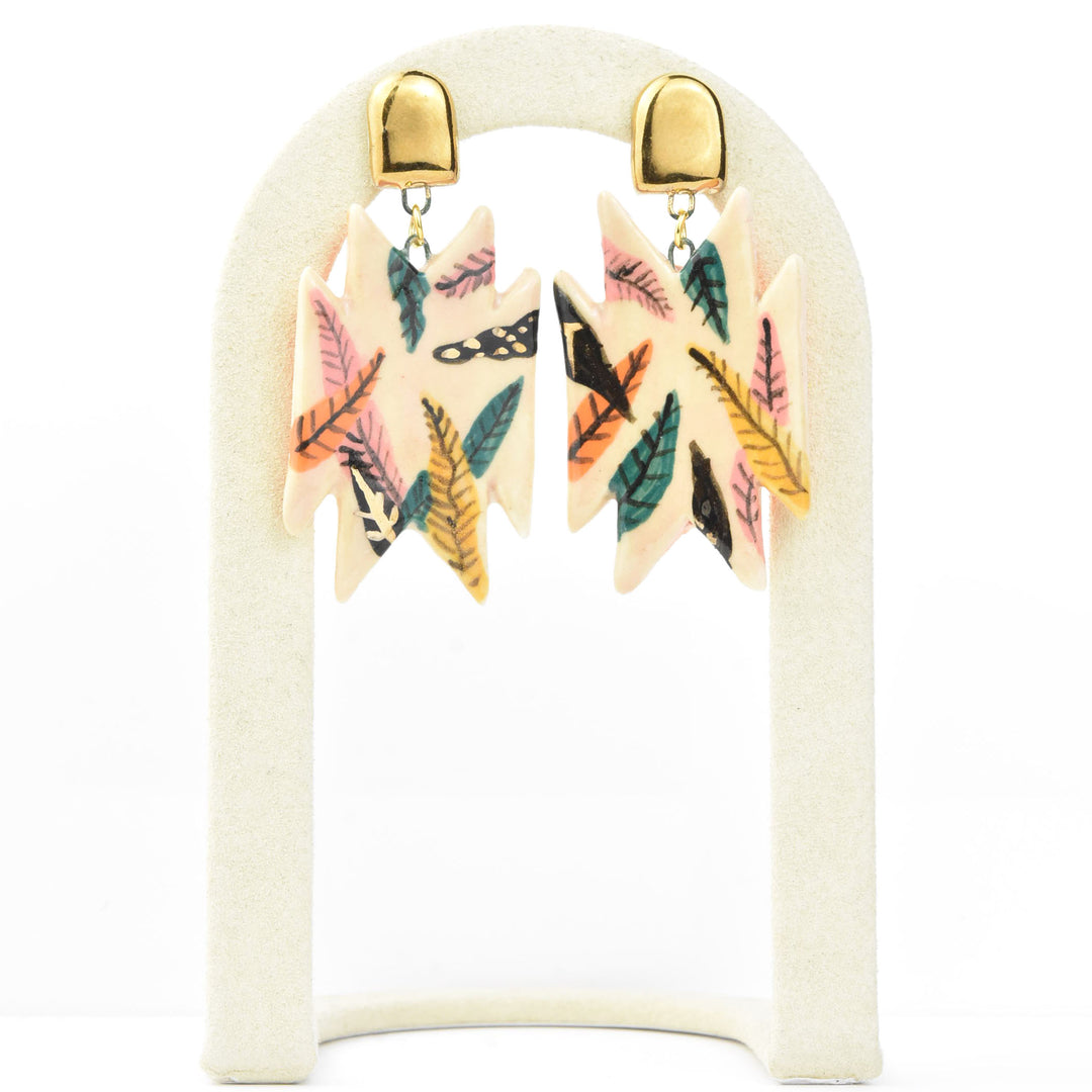 Tropical Jungle Geometric Earrings - Goldmakers Fine Jewelry