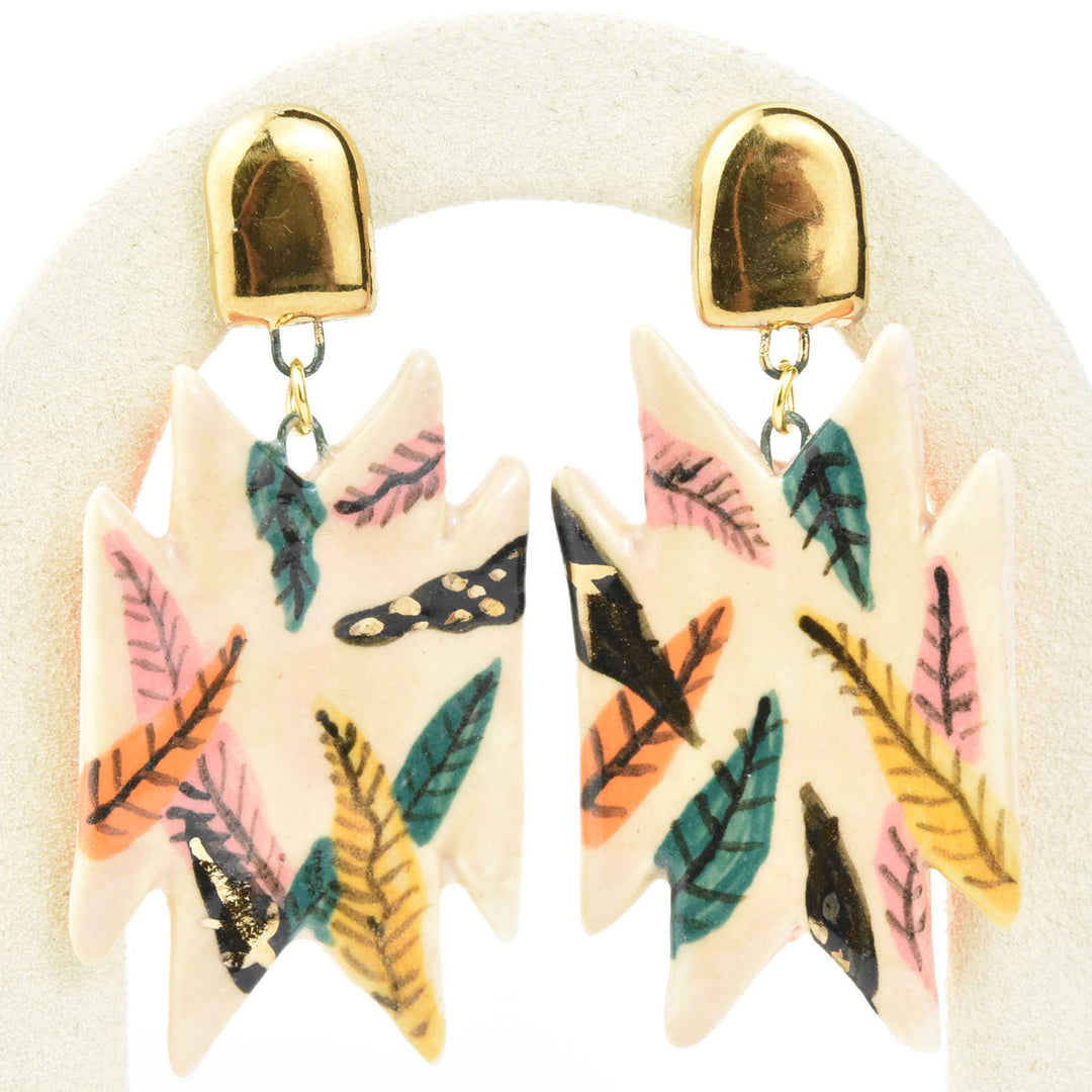 Tropical Jungle Geometric Earrings - Goldmakers Fine Jewelry