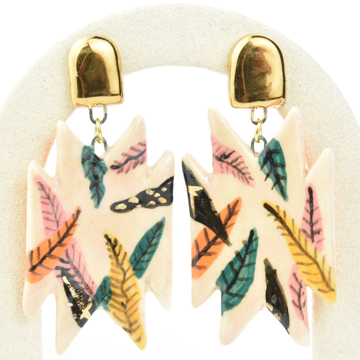 Tropical Jungle Geometric Earrings - Goldmakers Fine Jewelry