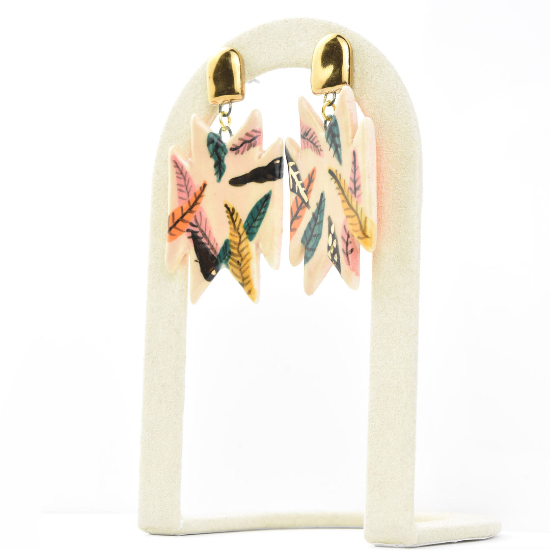 Tropical Jungle Geometric Earrings - Goldmakers Fine Jewelry