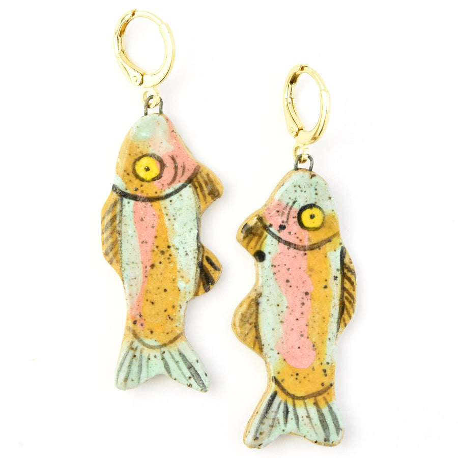 Rainbow Trout Earrings - Goldmakers Fine Jewelry