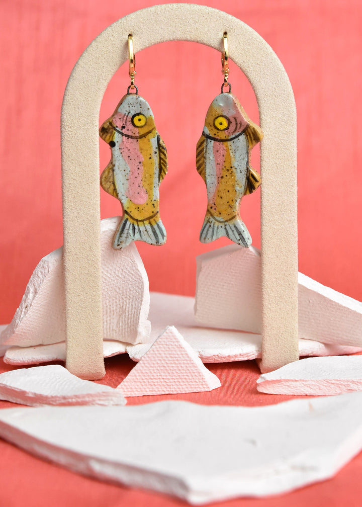 Rainbow Trout Earrings - Goldmakers Fine Jewelry