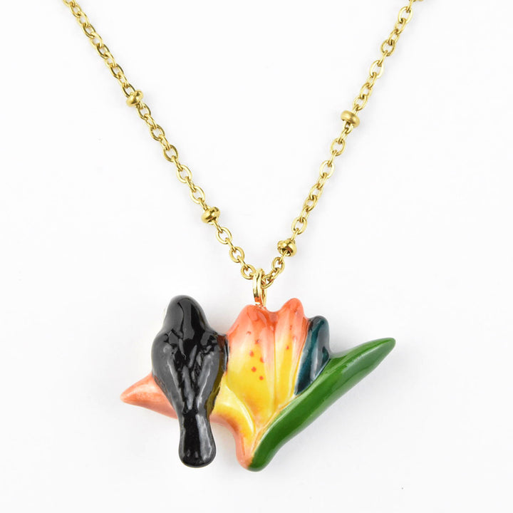 Toucan and Bird of Paradise Necklace - Goldmakers Fine Jewelry