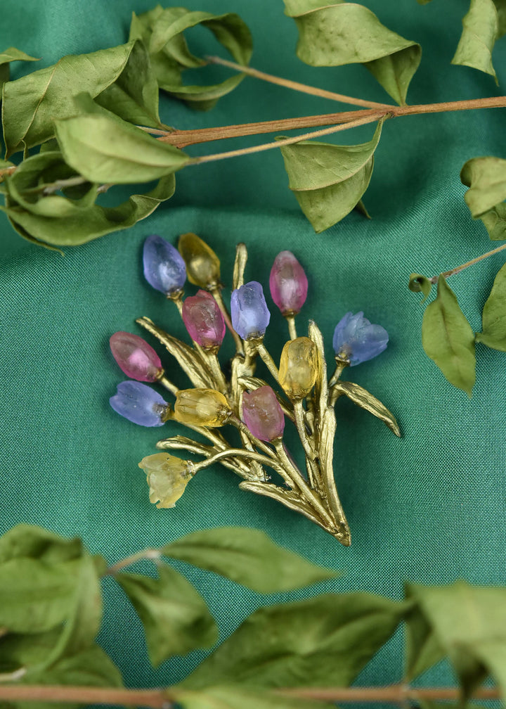 Tulip Bouquet Brooch - Goldmakers Fine Jewelry