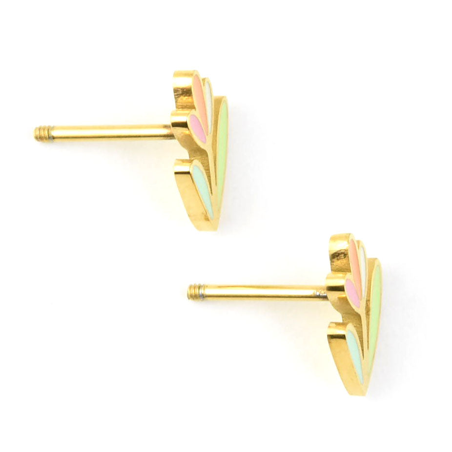 Tulip Flower Studs, Screw-back
