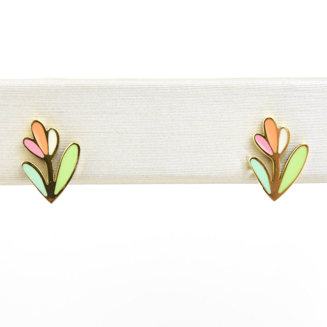 Tulip Flower Studs, Screw-back