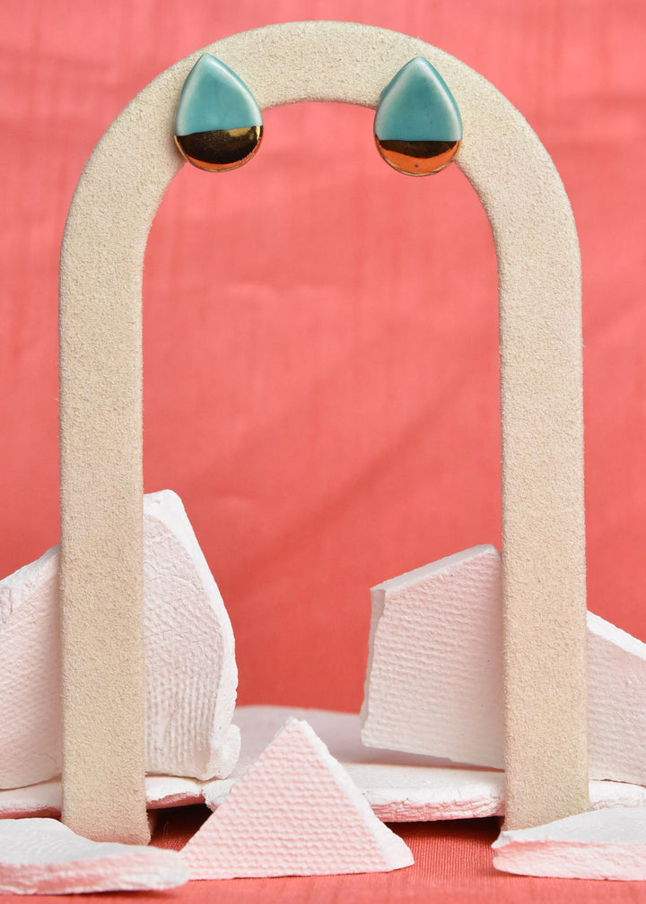 Turquoise Teardrop Studs - Goldmakers Fine Jewelry