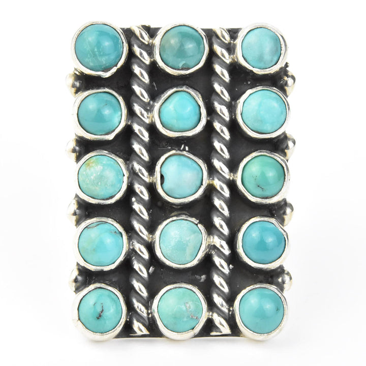 Turquoise Lattice Rings in Sterling Silver - Goldmakers Fine Jewelry