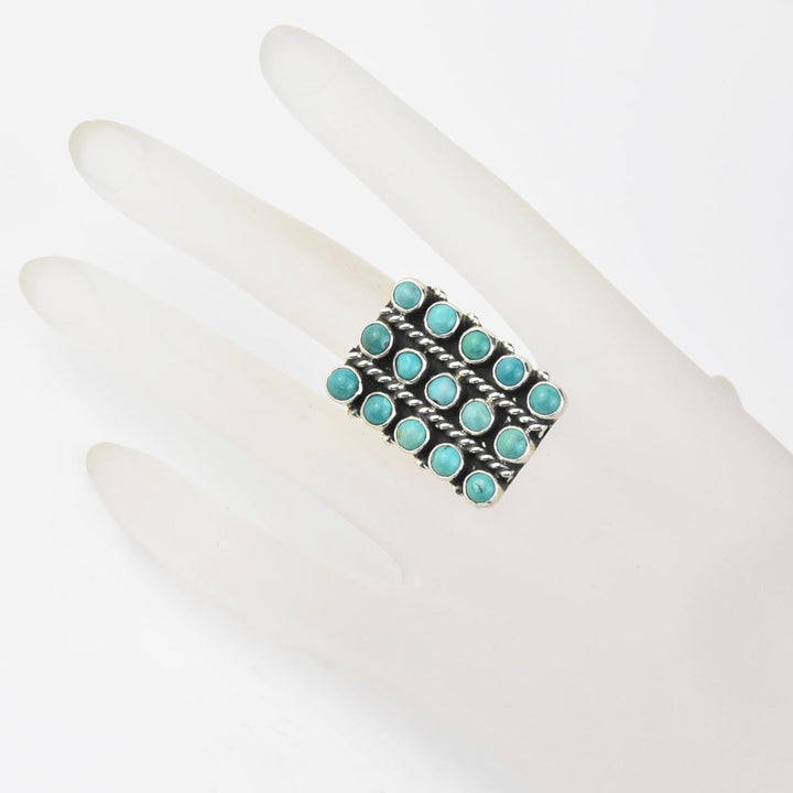 Turquoise Lattice Rings in Sterling Silver - Goldmakers Fine Jewelry