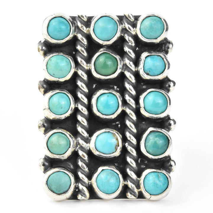 Turquoise Lattice Rings in Sterling Silver - Goldmakers Fine Jewelry