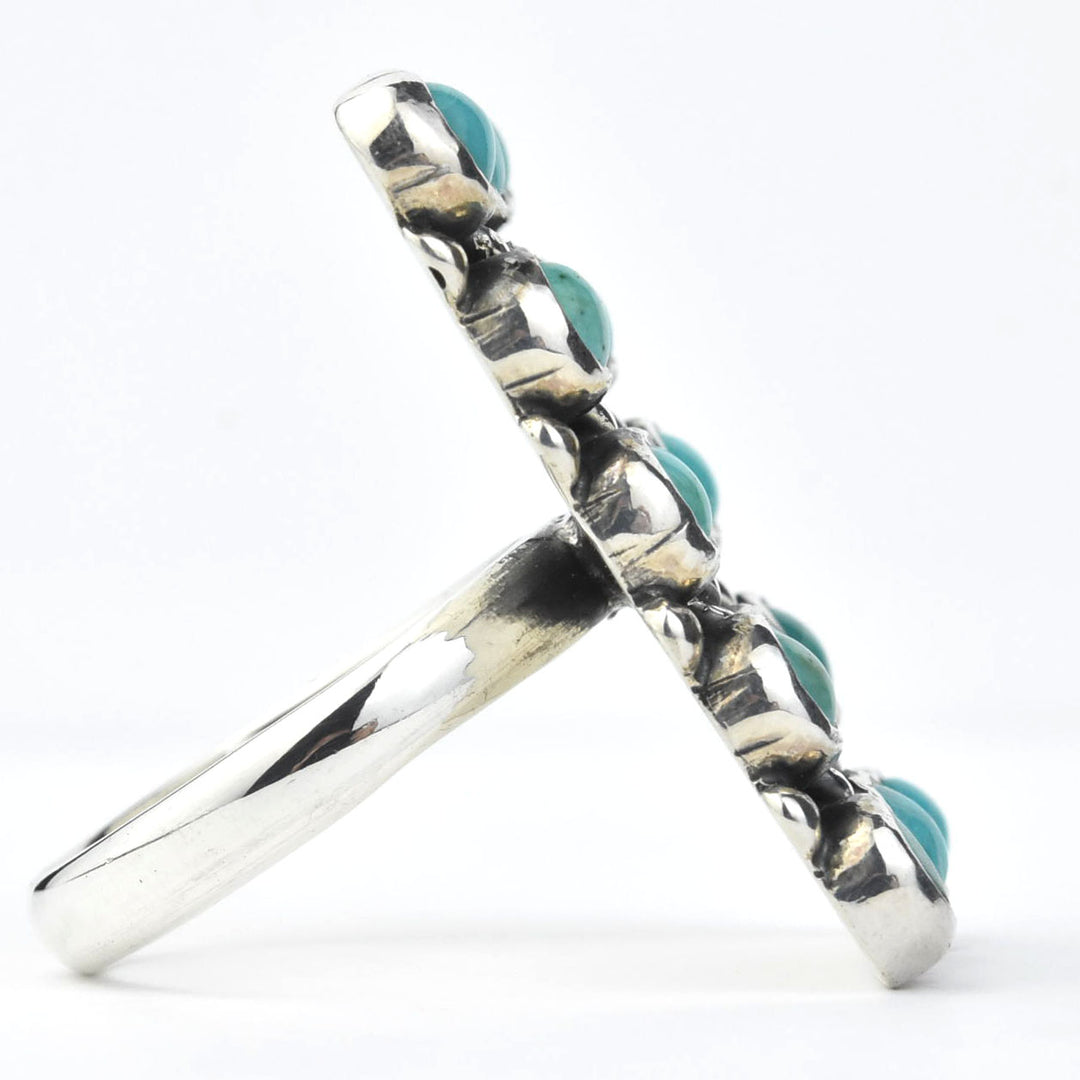Turquoise Lattice Rings in Sterling Silver - Goldmakers Fine Jewelry