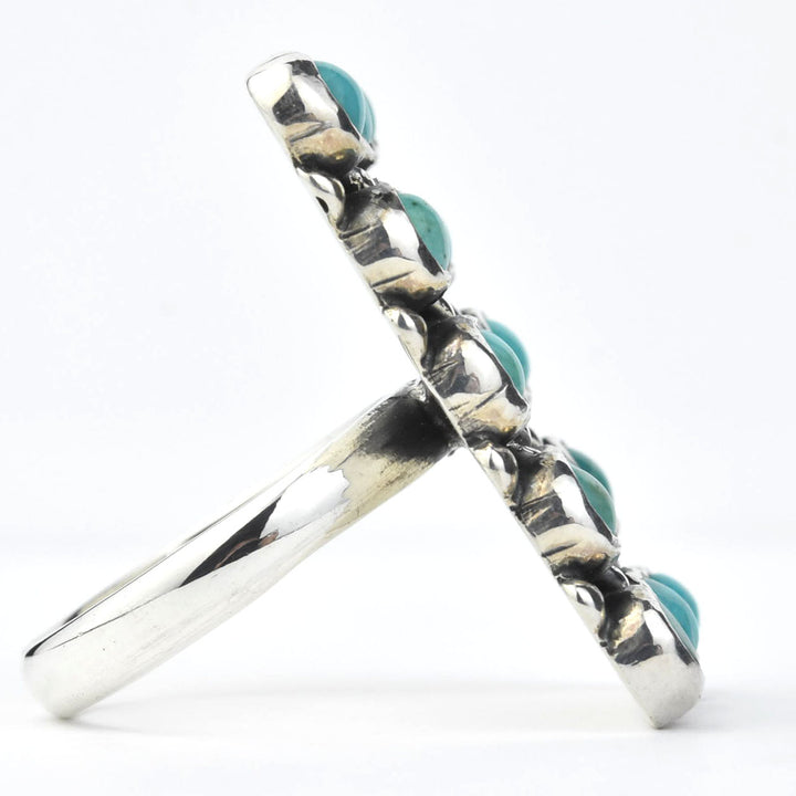 Turquoise Lattice Rings in Sterling Silver - Goldmakers Fine Jewelry