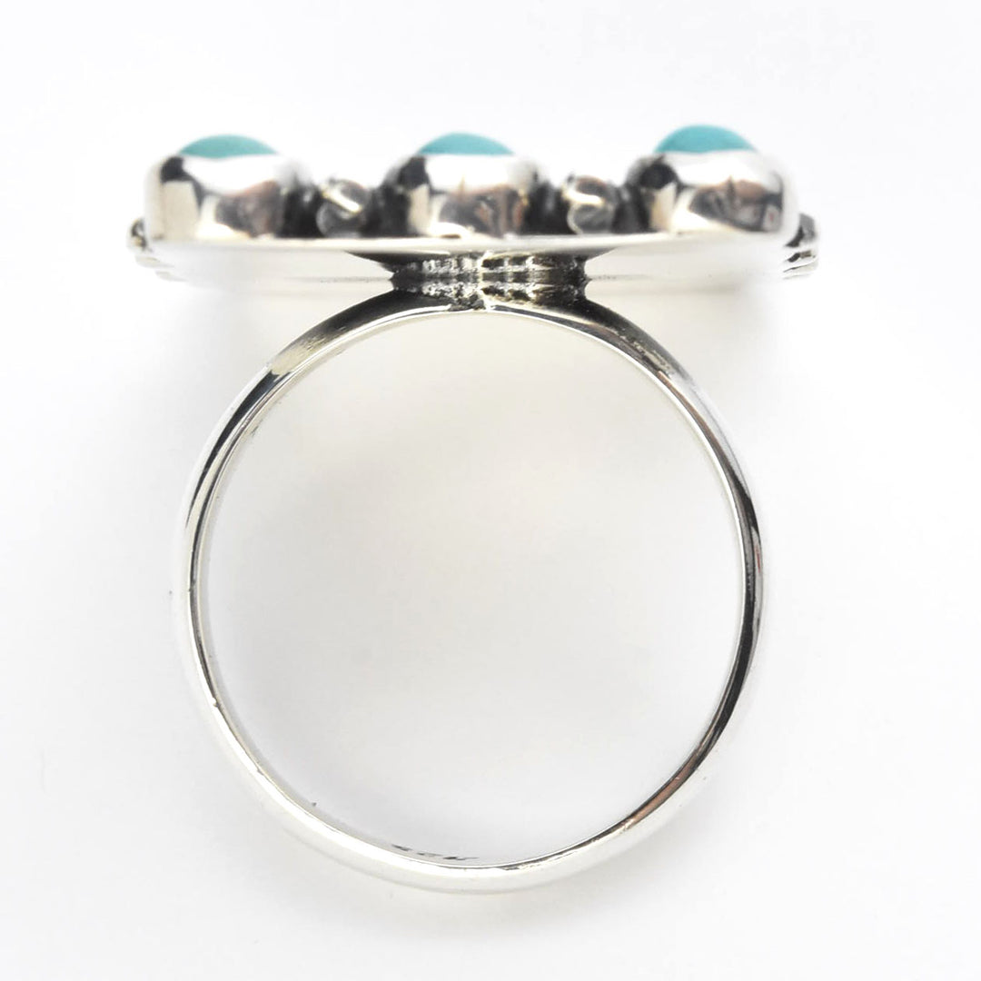 Turquoise Lattice Rings in Sterling Silver - Goldmakers Fine Jewelry