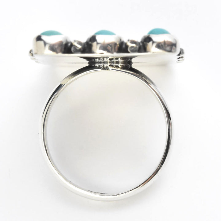 Turquoise Lattice Rings in Sterling Silver - Goldmakers Fine Jewelry