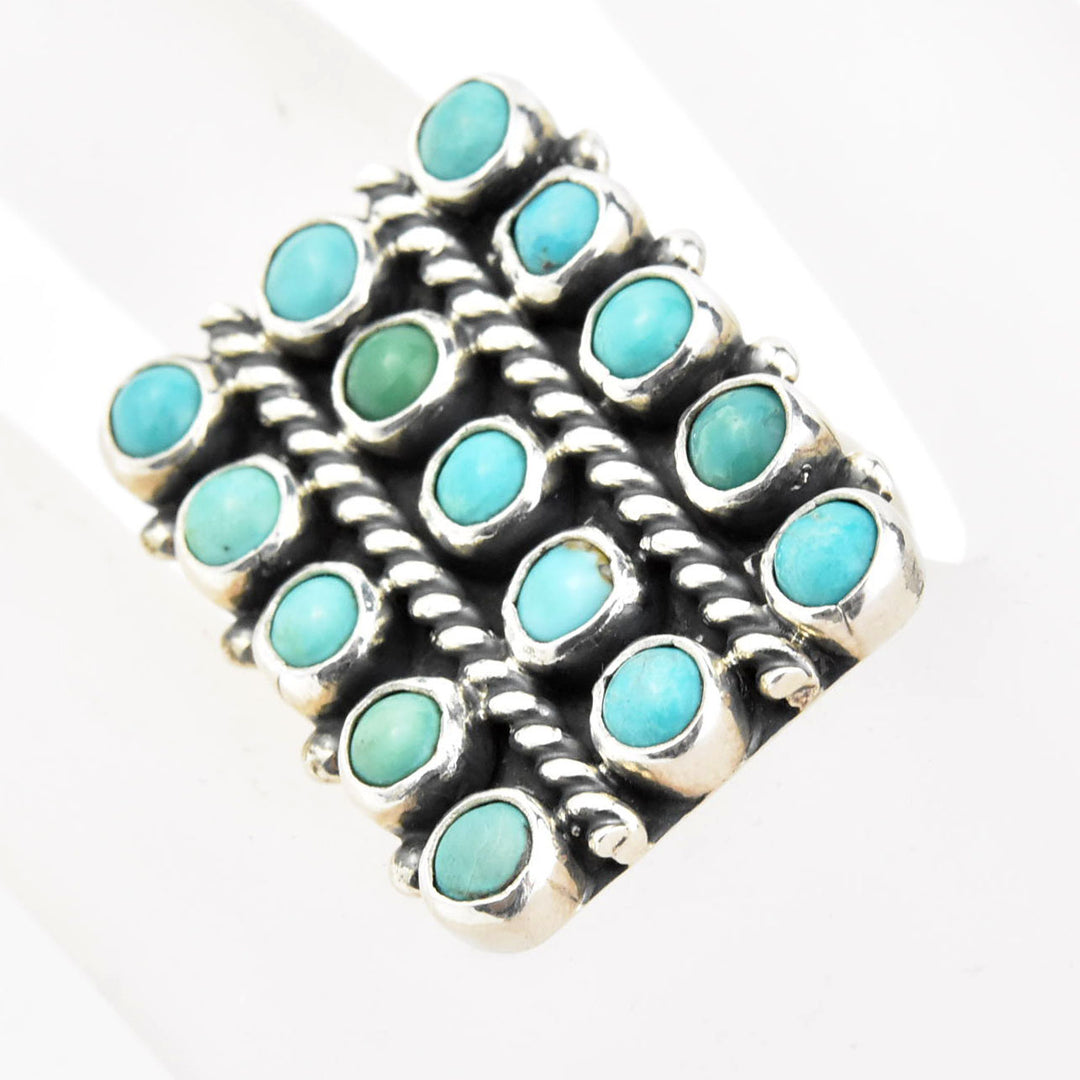 Turquoise Lattice Rings in Sterling Silver - Goldmakers Fine Jewelry