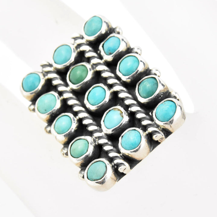 Turquoise Lattice Rings in Sterling Silver - Goldmakers Fine Jewelry