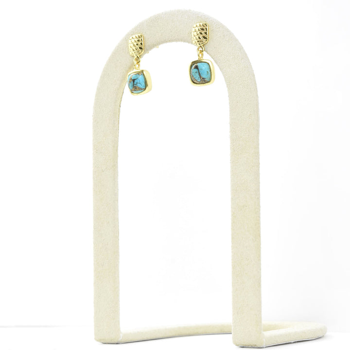 Gold Plated Turquoise Dangles - Goldmakers Fine Jewelry