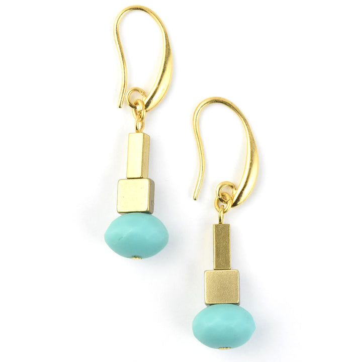 Turquoise Glass Earrings