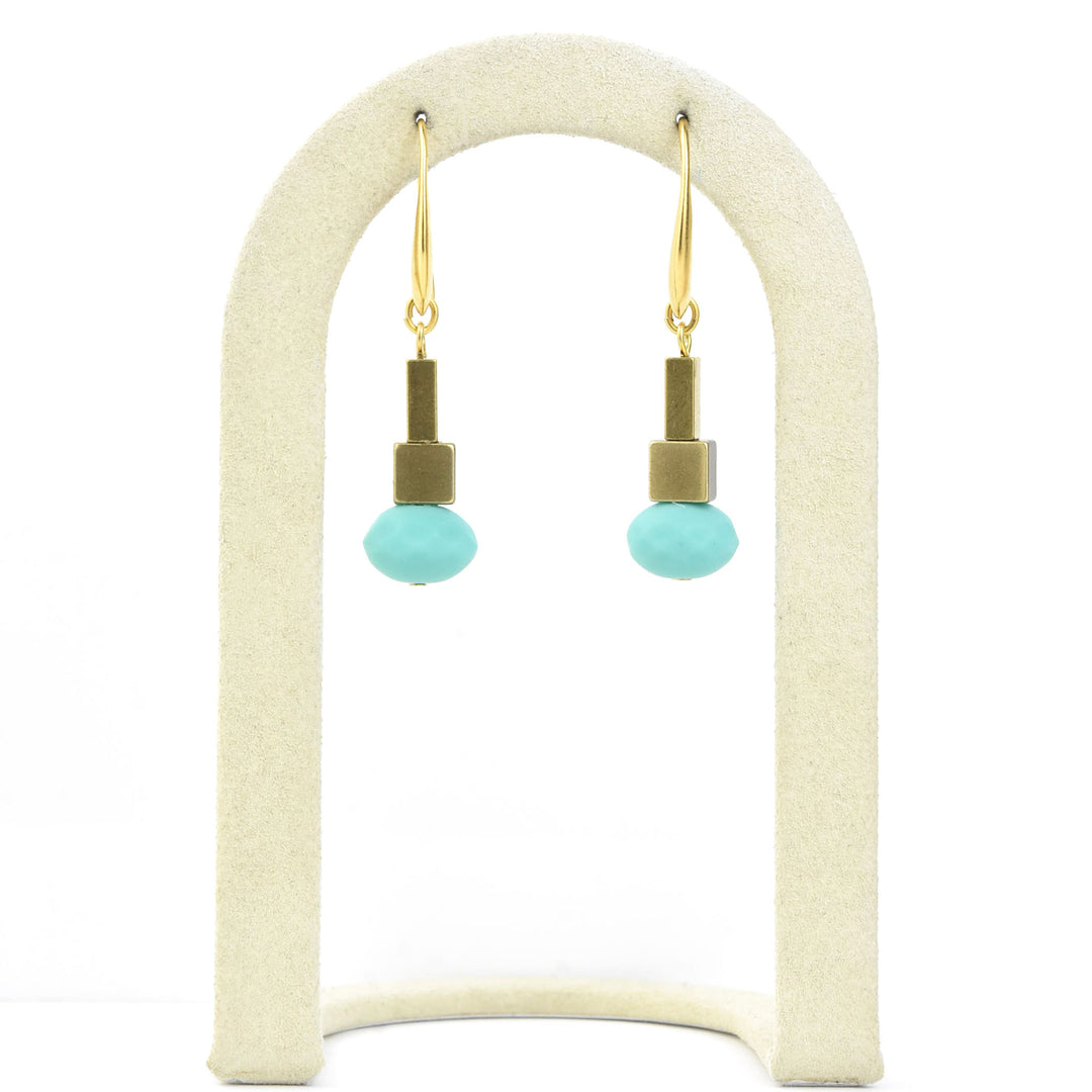 Turquoise Glass Earrings