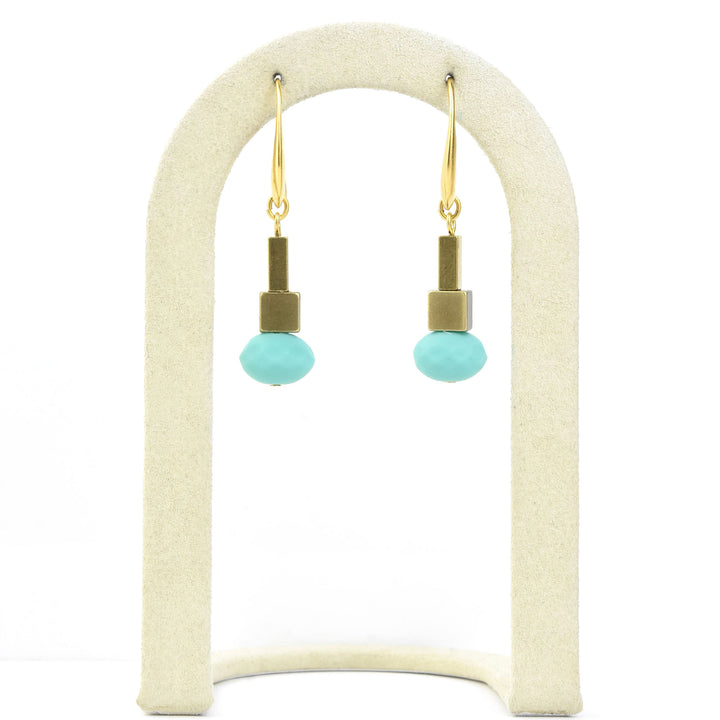 Turquoise Glass Earrings