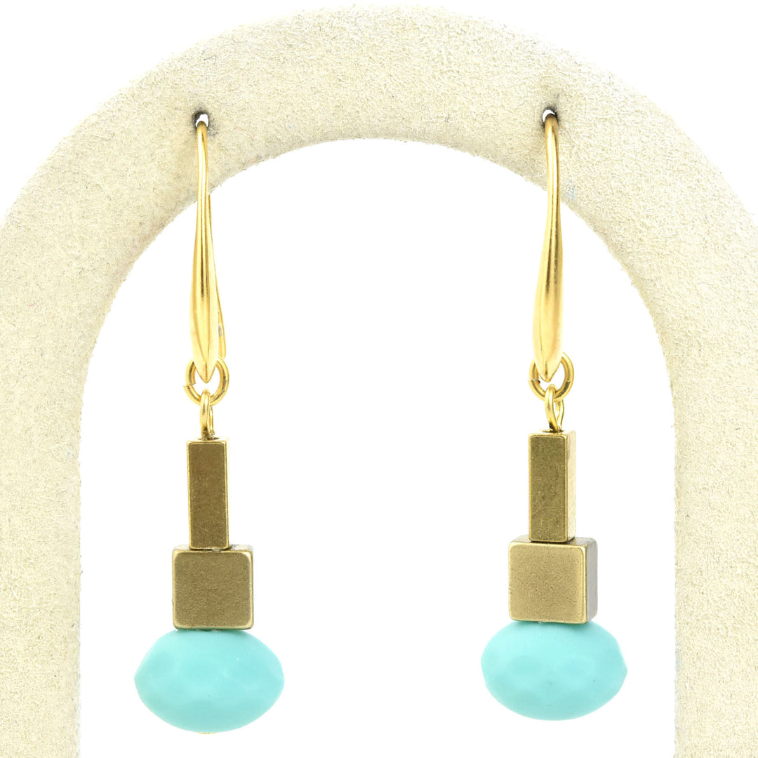 Turquoise Glass Earrings