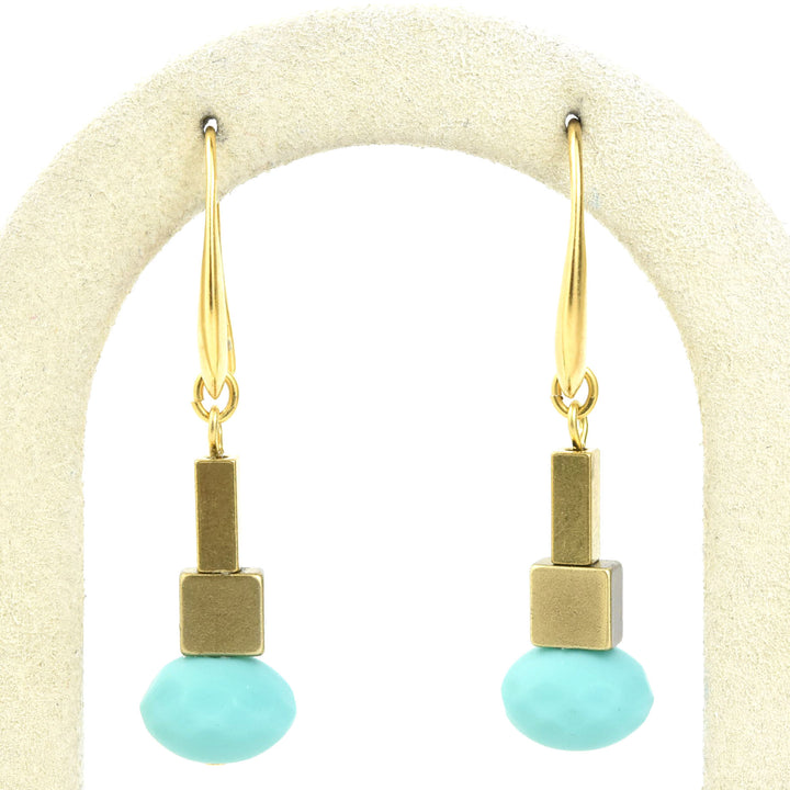 Turquoise Glass Earrings