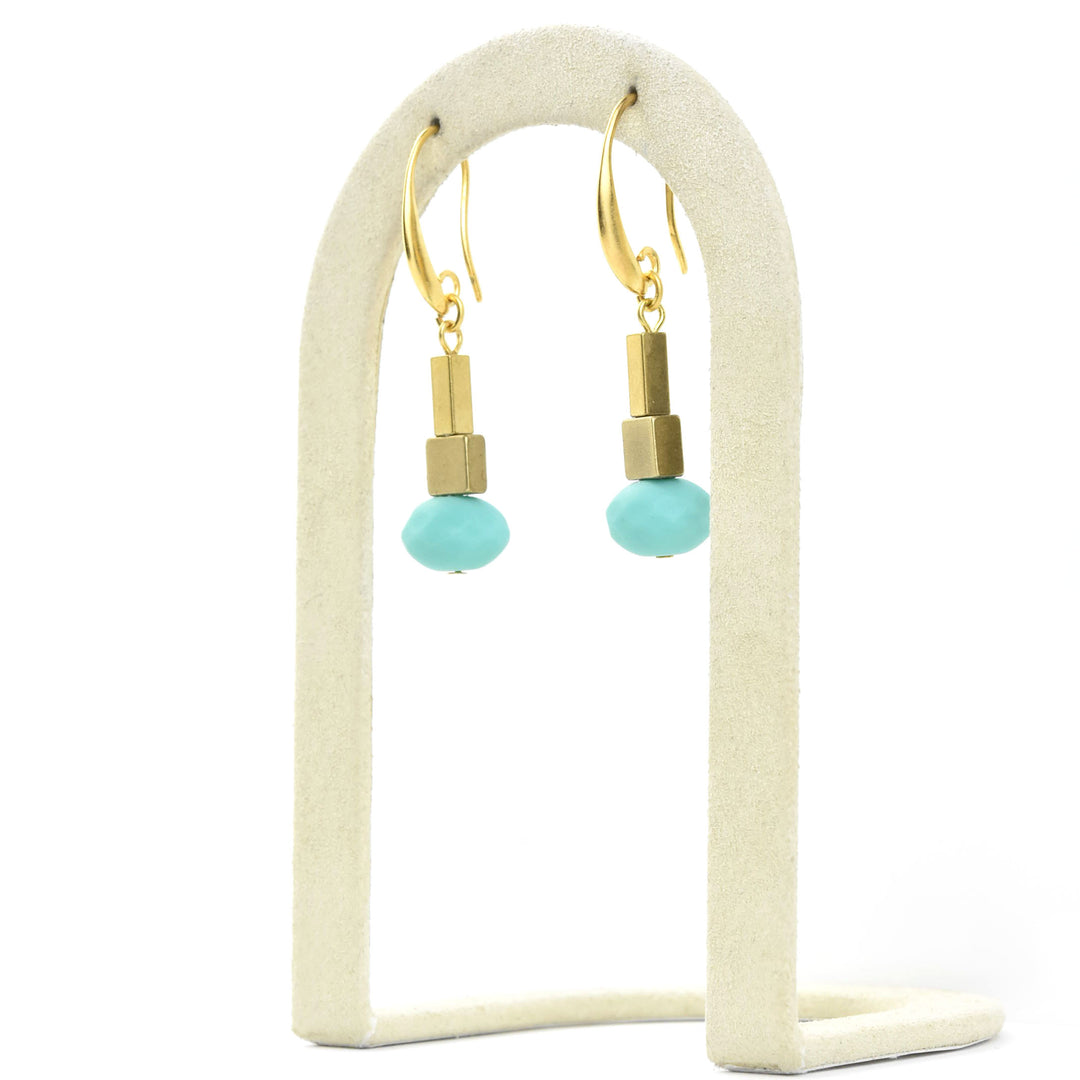 Turquoise Glass Earrings