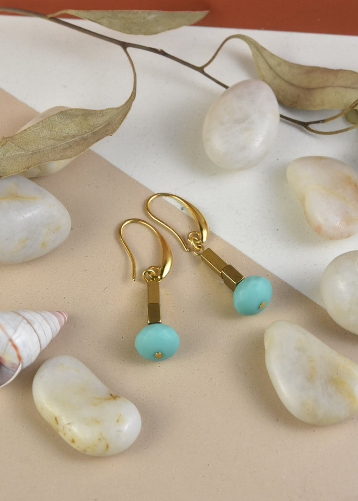 Turquoise Glass Earrings