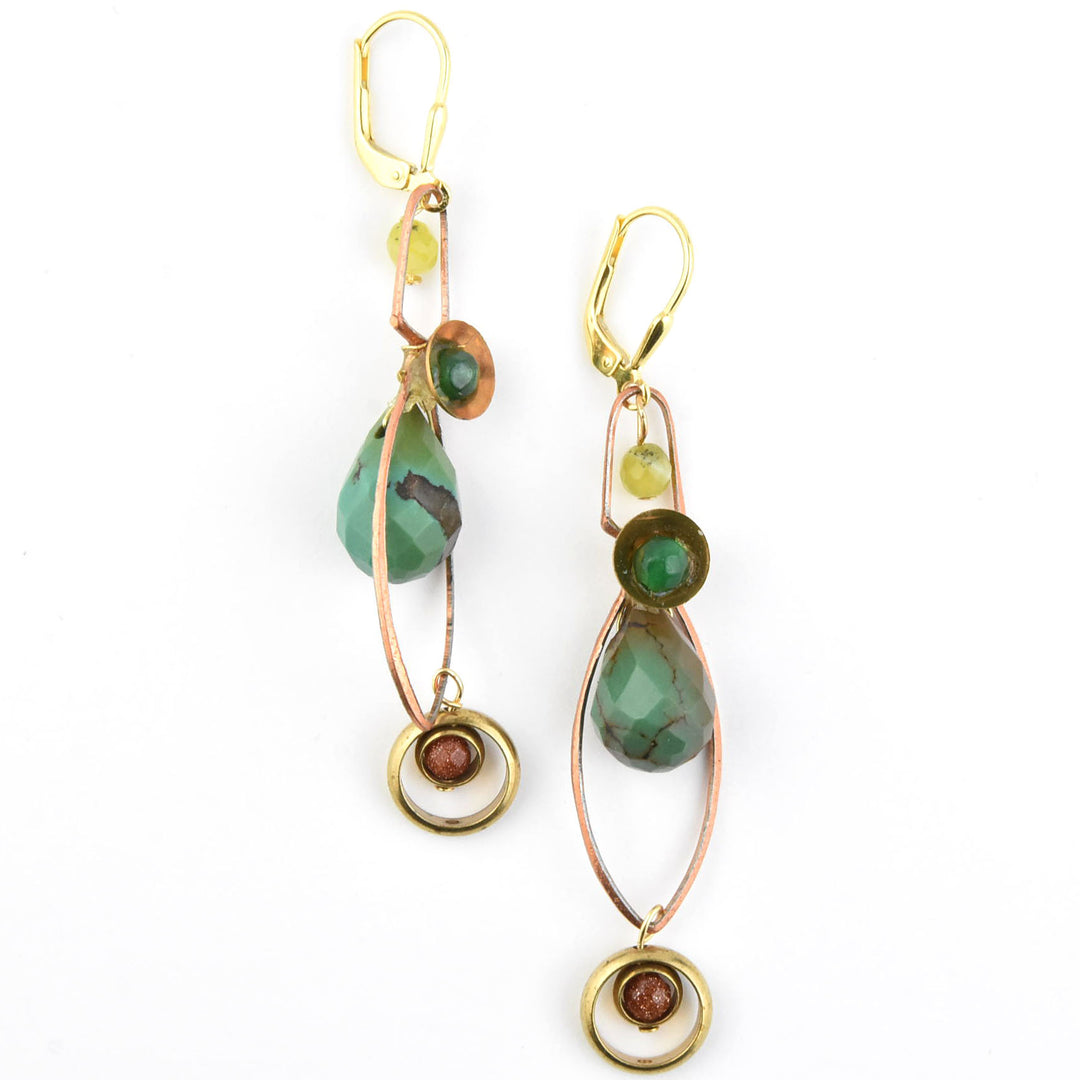 Turquoise and Copper Earrings