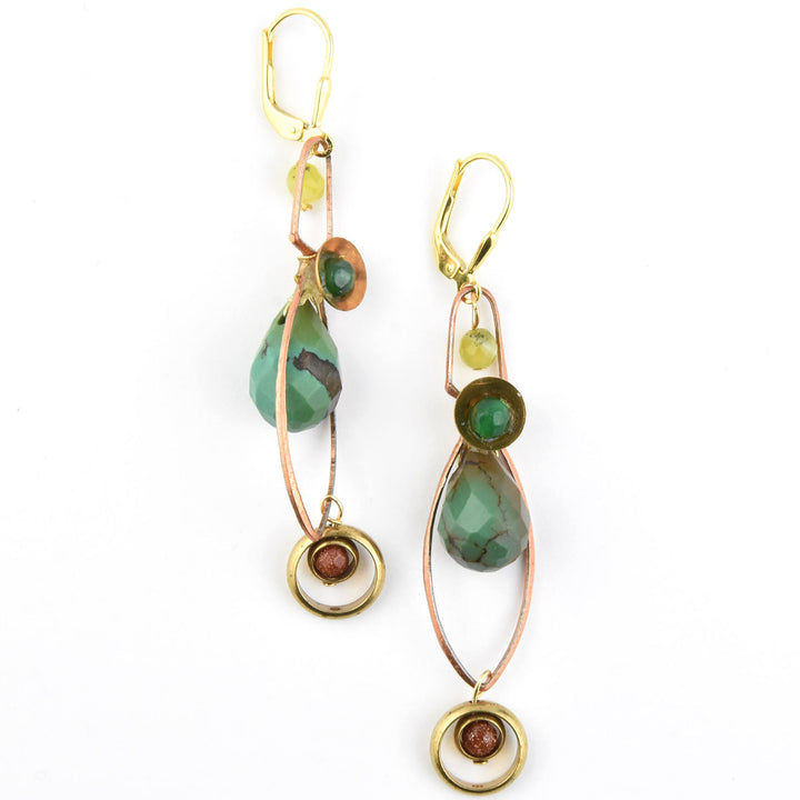 Turquoise and Copper Earrings