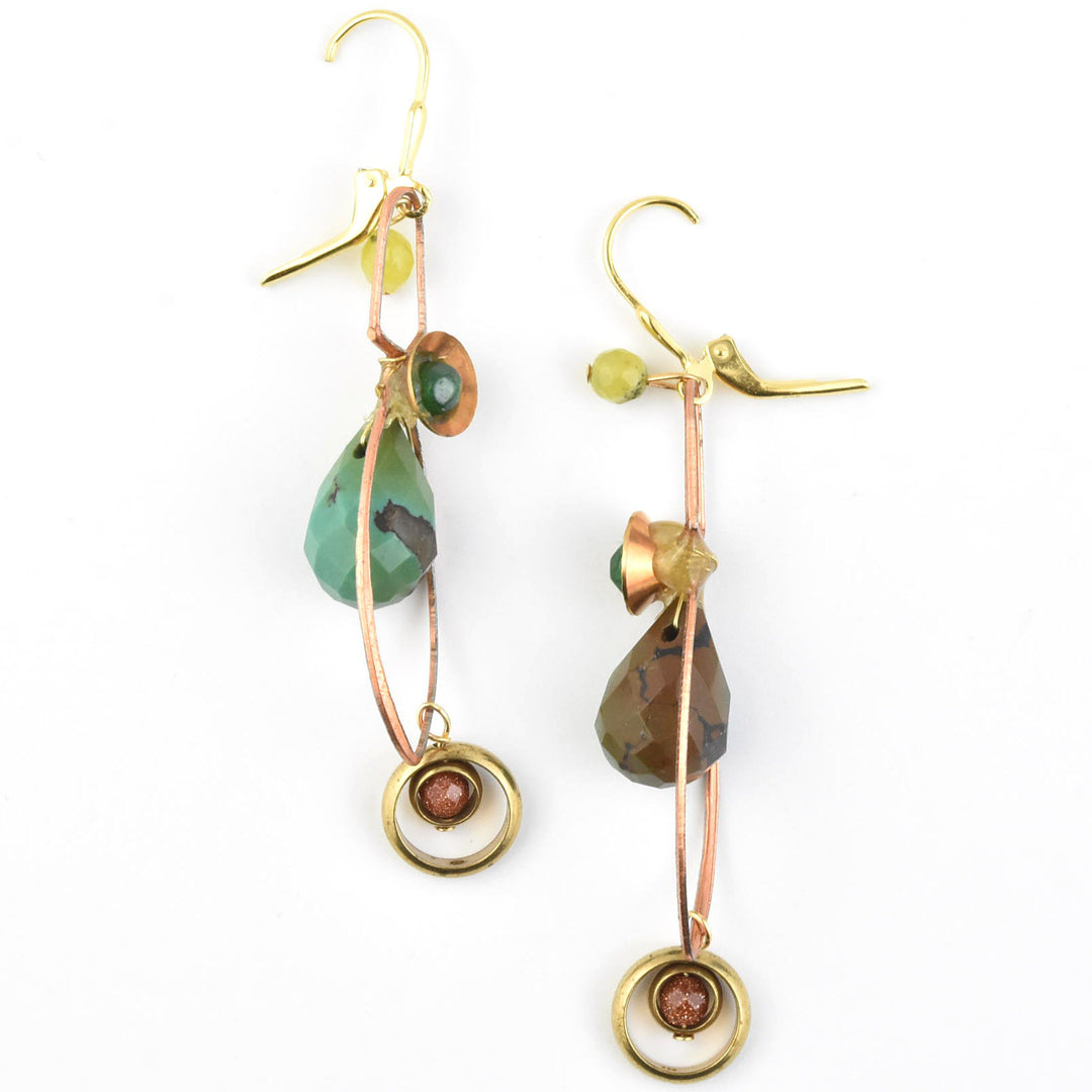 Turquoise and Copper Earrings
