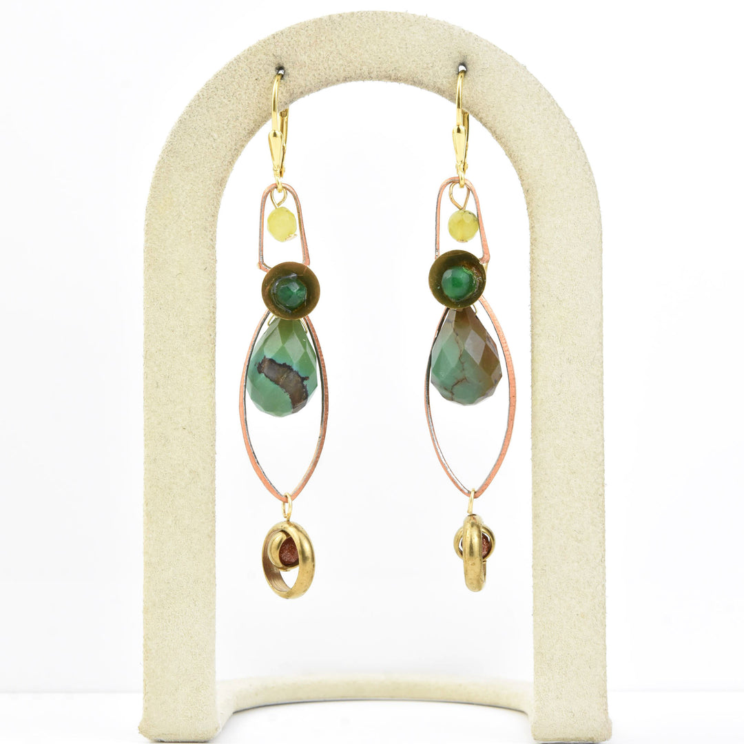 Turquoise and Copper Earrings