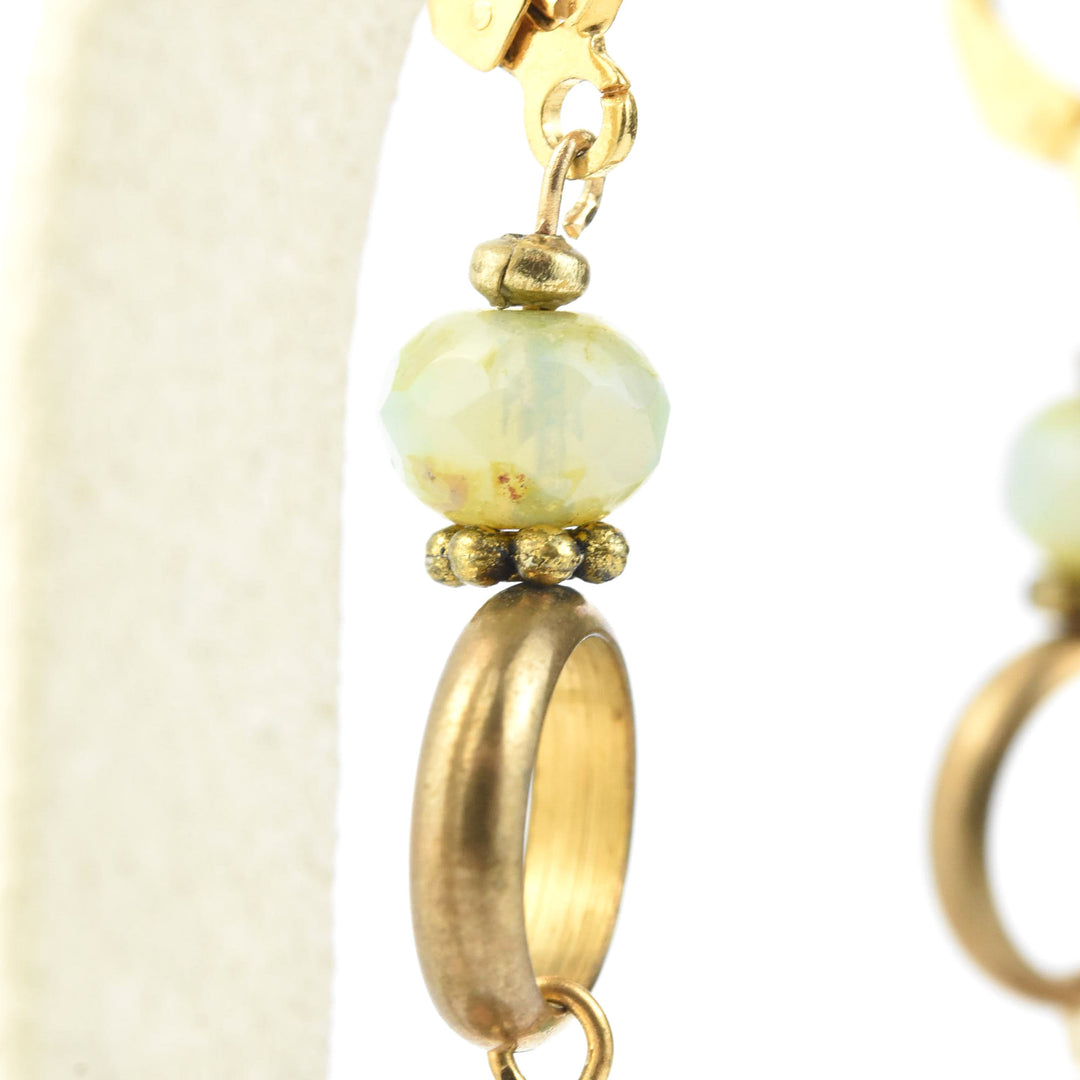 Turquoise and Brass Ring Earrings - Goldmakers Fine Jewelry