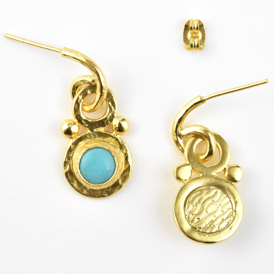 Turquoise Door Knocker Earrings - Goldmakers Fine Jewelry