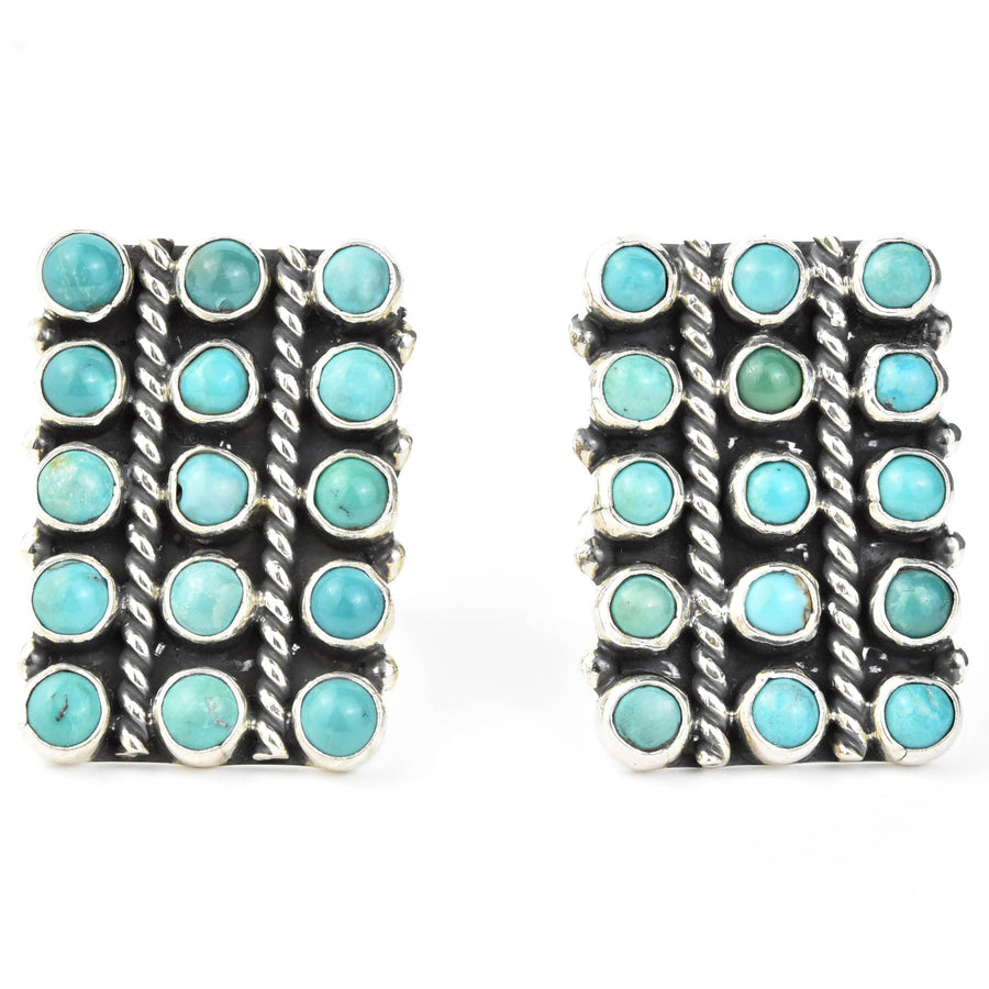 Turquoise Lattice Rings in Sterling Silver - Goldmakers Fine Jewelry