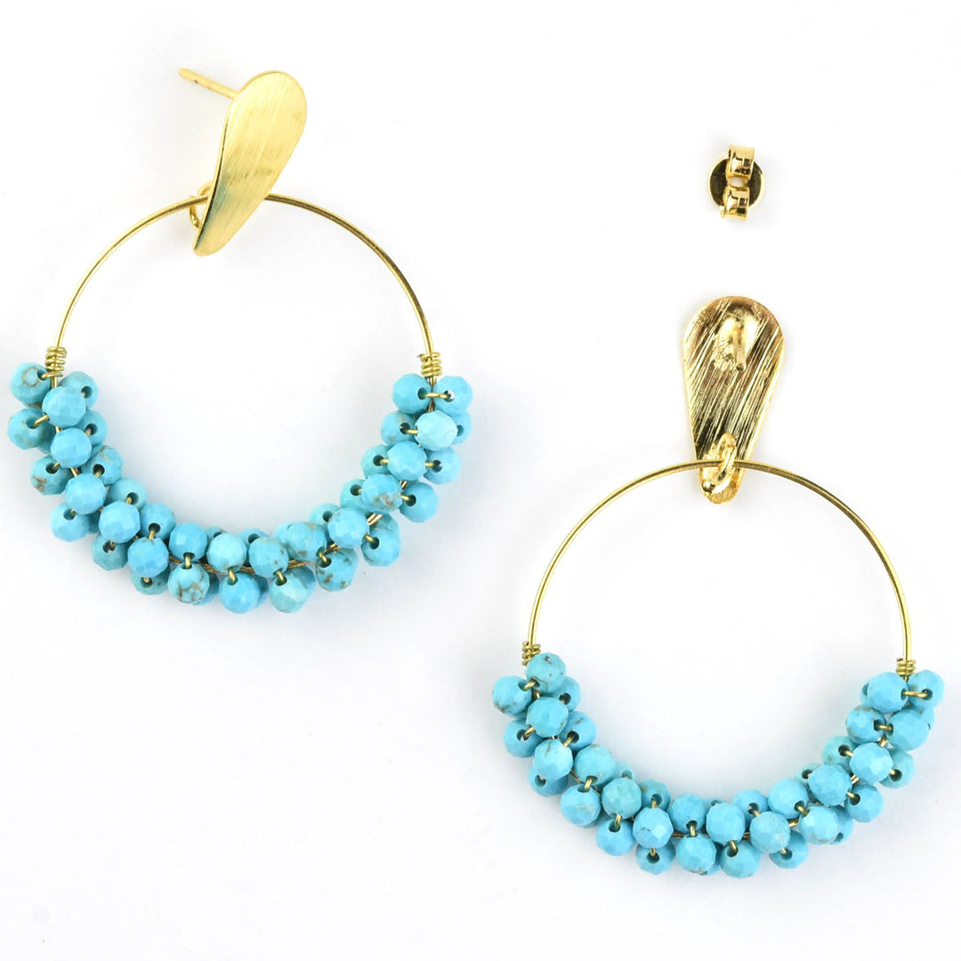 Turquoise Circle Earrings